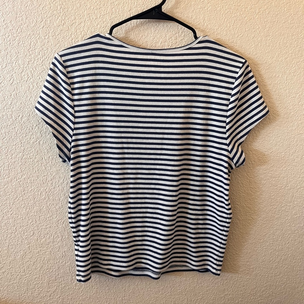 American Eagle Striped Short Sleeve Tee - Navy and White - Picture 6 of 7